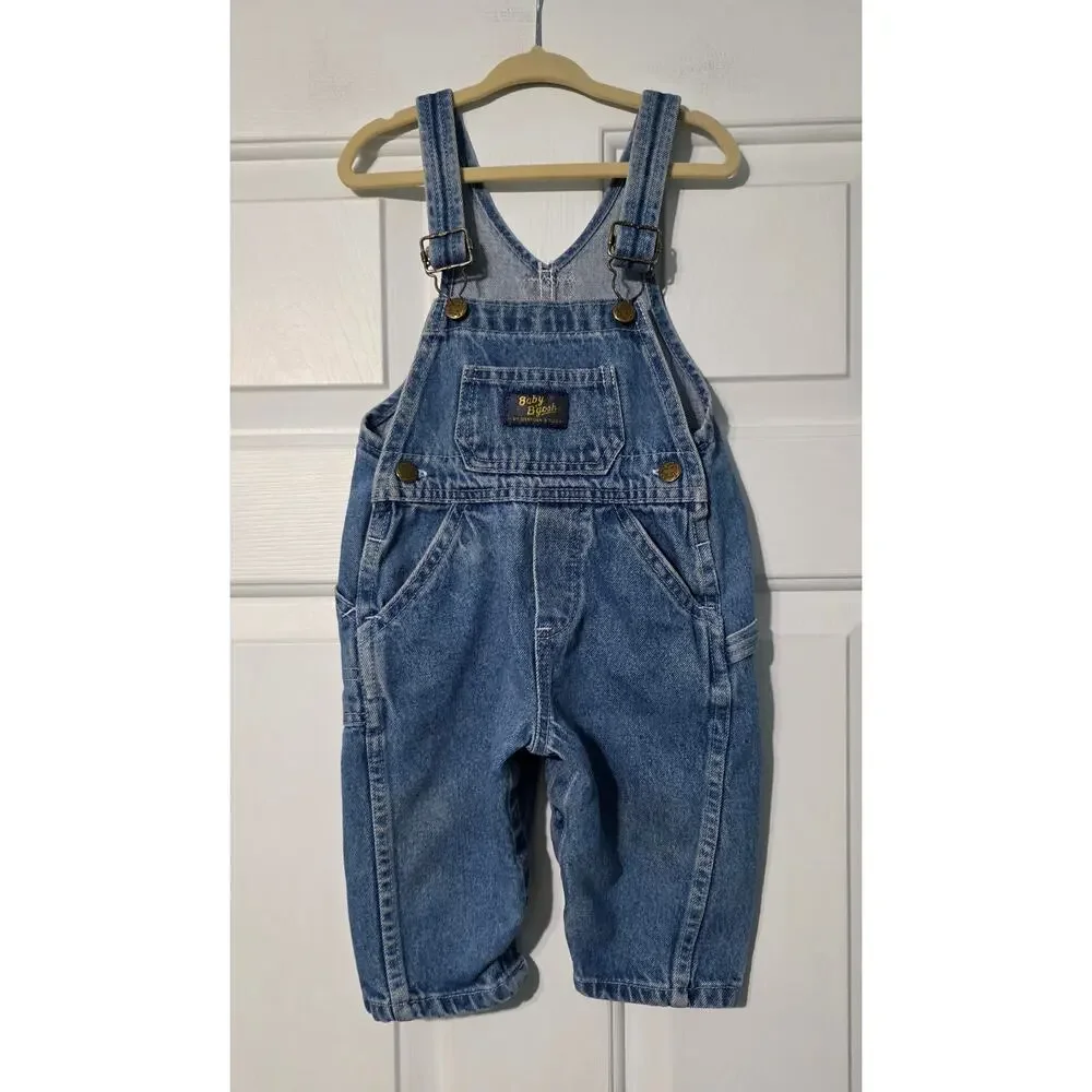 Oshkosh B'Gosh Denim‎ Jeans Bib Overalls Coveralls 12 mos Carpenter